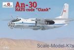 Civil aviation: Antonov An-30 'Clank' Soviet aerial cartography aircraft, Amodel, Scale 1:72