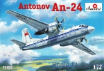 Civil aviation: An-24 civil aicraft, Amodel, Scale 1:72