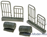 Military beds with mattress, 2pcs