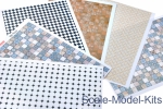 Paper material for dioramas. Tile floor, 6 pieces: 180x125 mm