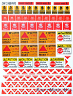 Paper material for diorams. Zone of clearance. Fencing tapes, warning signs