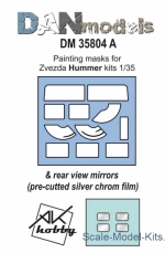 Decals / Mask: Painting masks & reeal view mirrors for Hummer, Zvezda kit, DAN Models, Scale 1:35