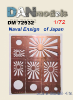 Photo-etching: Stencil for marking Naval Ensign of Japan