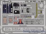 Photo-etched parts: Photoetched set 1/72 Me 262A Schwalbe Color, for Academy kit, Eduard, Scale 1:72