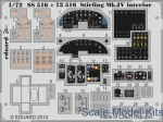 EDU-SS516 Photoetched set 1/72 Stirling Mk.IV interior (self adhesive), for Italery kit