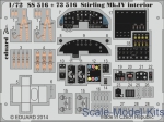 Photo-etched parts: Photoetched set 1/72 Stirling Mk.IV interior (self adhesive), for Italery kit, Eduard, Scale 1:72