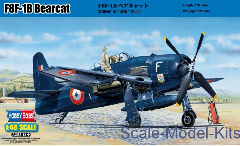 Hobby Boss - Grumman F8F-1B Bearcat - plastic scale model kit in 1:48 ...