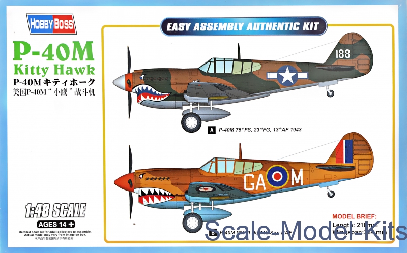 Hobby Boss - P-40M Kitty Hawk - plastic scale model kit in 1:48