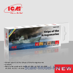 ICM3029 Acrylic paints set for ships of the Kriegsmarine, 6 pcs