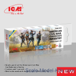 ICM3034 Acrylic paints set for American civil war. Confederate infantry, 6 pcs