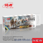 ICM3042 Acrylic paints set for WWI British Infantry, 6 pcs