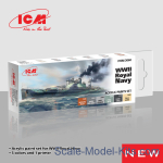 Acrylic paints set for WWII Royal Navy, 6 pcs