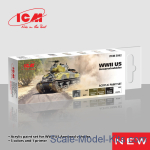 ICM3062 Acrylic paints set for WWII US Armored vehicles, 6 pcs