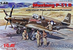 ICM48125 Mustang P-51B WWII USAF fighter + Pilots and Technics