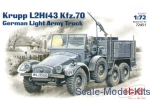 Army Car / Truck: Krupp L2H143 Kfz.70 WWII German light truck, ICM, Scale 1:72