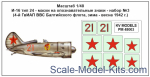 Decal 1/48 for I-16 type 24 - set №3 (4th Guard Fighter Regiment of the Baltic Fleet Aviation, Win