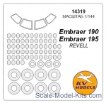 KVM14319 Mask for Embraer 190/195 + wheels, Revell kit