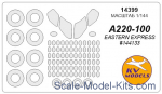 KVM14399 Mask 1/144 for Airbus A220-100 + wheels masks (Eastern Express)