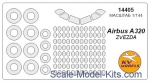 KVM14405 Mask 1/144 for Аirbus A 320 + wheels masks for Zvezda kit