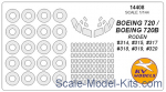 KVM14408 Mask 1/144 for Boeing 720/Boeing 720B + wheels masks (RODEN)