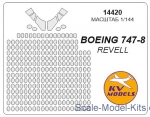 Decals / Mask: Mask for Boeing 747-8 (Revell), KV Models, Scale 1:144
