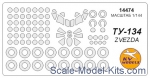 KVM14474 Mask 1/144 for Tu-134 and wheels masks for Zvezda kit