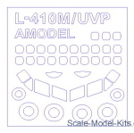 Decals / Mask: Mask for L-410M/UVP (with side windows on fuselage) and wheels masks (Amodel), KV Models, Scale 1:144