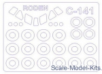 Decals / Mask: Mask for C-141B Starlifter and wheels masks (Roden), KV Models, Scale 1:144