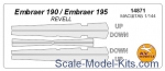 Decals / Mask: Mask for Embraer 190/195, Revell kit, KV Models, Scale 1:144
