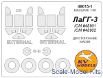 Decals / Mask: Mask for LAGG-3 (all mods / double sided) + wheels (ICM), KV Models, Scale 1:48