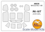 Decals / Mask: Mask for Yak-18T and wheels masks (Amodel), KV Models, Scale 1:48