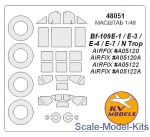 KVM48051 Mask for Bf-109E-4/N Trop and wheels masks (Airfix)