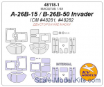 Mask 1/48 for A-26B-15/B-26B-50 Invader (Double sided) + wheels masks (ICM)