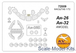 Decals / Mask: Mask for Antonov An-26/An-32 (Amodel), KV Models, Scale 1:72