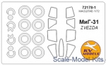 Decals / Mask: Mask for MiG-31 and wheel masks (Zvezda), KV Models, Scale 1:72