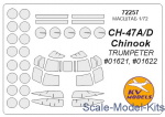 Decals / Mask: Mask for CH-47 "Chinook" (Trumpeter), KV Models, Scale 1:72
