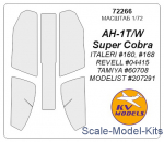 Decals / Mask: Mask for AH-1T Cobra / AH-1W Super Cobra, KV Models, Scale 1:72