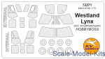 KVM72271 Mask for Westland Lynx Mk.90 / HAS.2 / HAS.3v and wheels masks (Hobby Boss)
