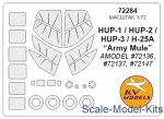 Decals / Mask: Mask for HUP-1 / HUP-2 / HUP-3 / H-25 + wheels, Amodel kit, KV Models, Scale 1:72