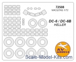 KVM72508 Mask for DC-6 / DC-6B + wheels, Heller kit