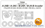 Mask 1/72 for A-26B/A-26C/B-26K/B-26 B Invader + wheels masks (Italeri, REVELL)
