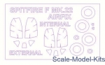 KVM72570-01 Mask for Supermarine Spitfire Mk.22 (double sided)  and wheels masks (Airfix)