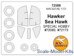 KVM72588 Mask for Hawker Sea Hawk and wheels masks (Special Hobby)