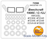 Decals / Mask: Mask for Beechcraft 1900C and wheels masks (Amodel), KV Models, Scale 1:72