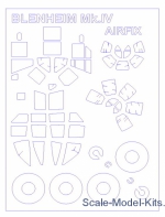 KVM72598 Mask for Bristol Blenheim Mk IV and wheels masks (Airfix)