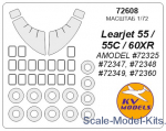 Decals / Mask: Mask for Learjet 55/60 and wheels masks (Amodel), KV Models, Scale 1:72