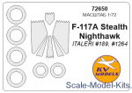 KVM72650 Mask for Lockheed F-117A Nighthawk and wheels masks (Italeri)