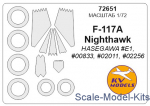 KVM72651 Mask for Lockheed F-117A Nighthawk and wheels masks (Hasegawa)