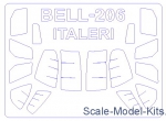 Decals / Mask: Mask for Bell 206 / OH-58A Kiowa (Italeri / Tamiya), KV Models, Scale 1:72