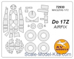 KVM72930 Mask 1/72 for Do-17Z + wheels masks for Airfix kit